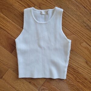 Altar'd State White Ribbed Crop Tank
